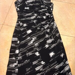 Ralph Lauren Black and White One Shoulder Dress
